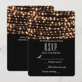 Amber Glow String Lights Rustic Wedding RSVP Card Einladung (Vorne/Hinten)