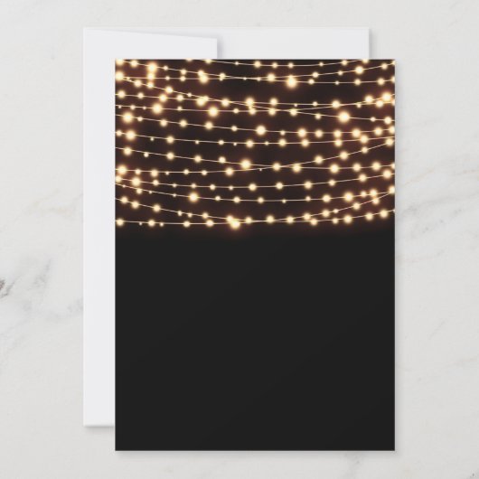 Amber Glow String Lights Rustikale Engagement Part Einladung (Rückseite)