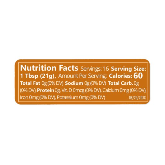 Amber Gold Honey Nutrition Fakten 2023 (Vorne)