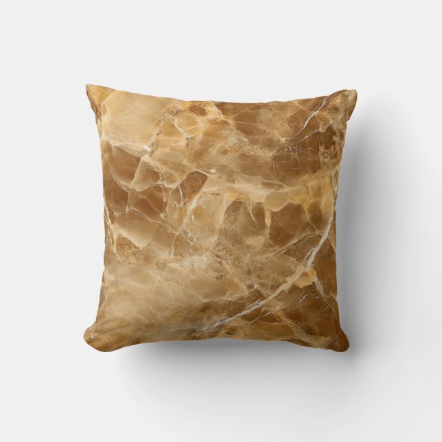 Amber Gold Marble Throw Pillow Kissen (Vorderseite)