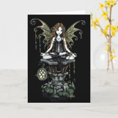 "Amber" Gothic Lotus Nature Faerie Art Card Karte (Gelbe Blume)