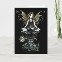 "Amber" Gothic Lotus Nature Faerie Art Card