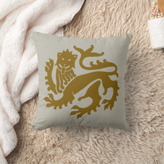 Amber Gothic Revival Lion Throw Kissen (Decke)