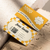Amber Groovy Editable Business Card für Studio Visitenkarte