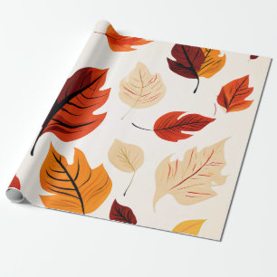 Amber Grove: Rustikale Blätter aus dem Herbst Geschenkpapier