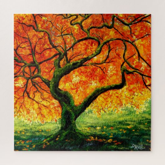 Amber/Herbst Herbstlaube verdreht Baum/Moos 2 Puzzle (Vertikal)