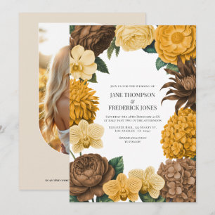 Amber Honey, Wüstenlehm & Ringelblumen-Blütenhochz Einladung