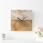 Amber Horizon Abstrakt Print | Melissa Averinos Quadratische Wanduhr (Zuhause)