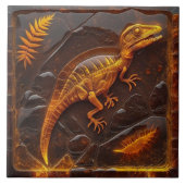Amber Keramik Dinosaur Fossil Tiles Fliese (Vorderseite)