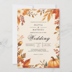 Amber Leaf Herbstkletterhochzeit Einladung