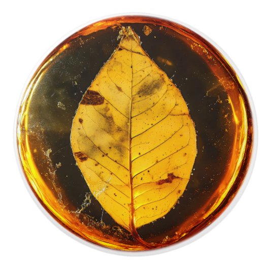 Amber Leaf Muster Keramikknauf (Vorderseite)
