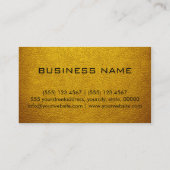 Amber Leather Textured Monogram Visitenkarte (Rückseite)