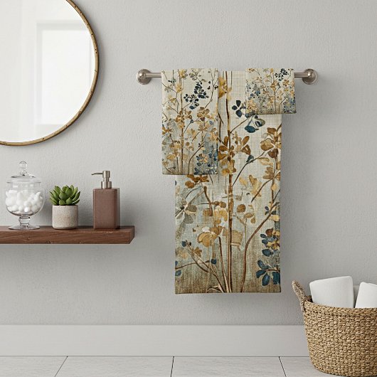 Amber meadow floral badhandtuch set