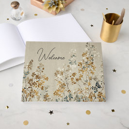 Amber meadow floral gästebuch