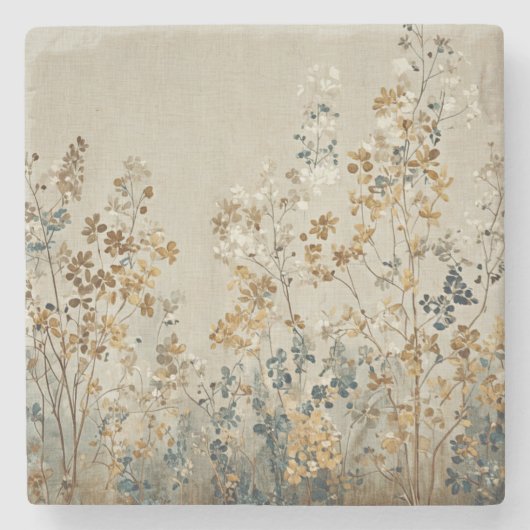 Amber meadow floral steinuntersetzer (Vorderseite)