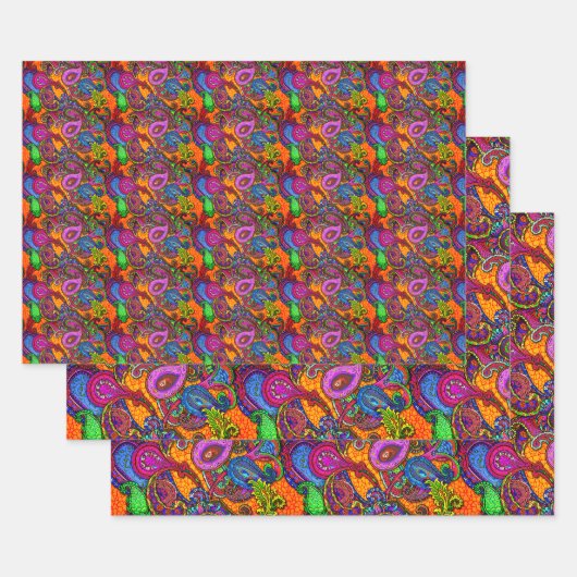 Amber Melange Paisley Guitar Set Wrapping Paper Sh Geschenkpapier Set (Set)
