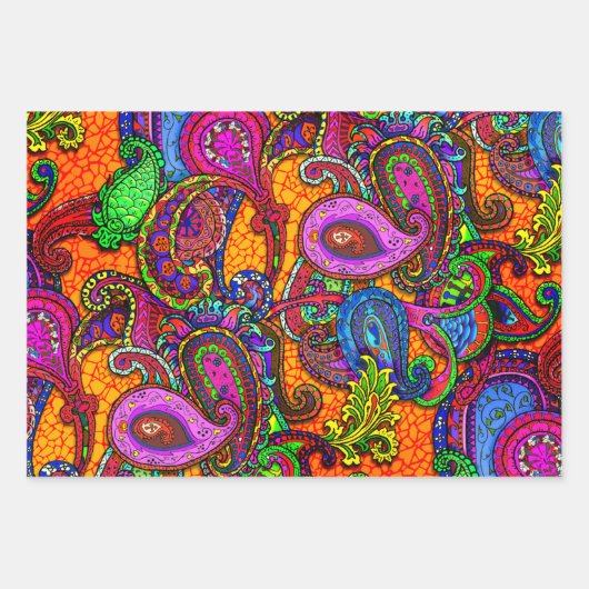 Amber Melange Paisley Guitar Set Wrapping Paper Sh Geschenkpapier Set (Vorderseite 3)