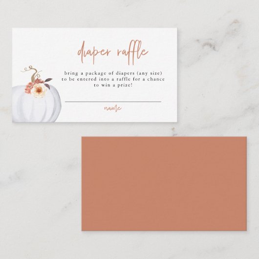 AMBER Modernes Rustikales Little Pumpkin Diaper Ra Platzkarte (Vorne/Hinten)