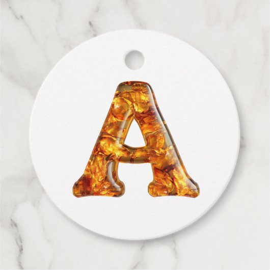Amber Monogram A Ornament - Anpassbare Gestaltung Geschenkanhänger (Vorderseite)