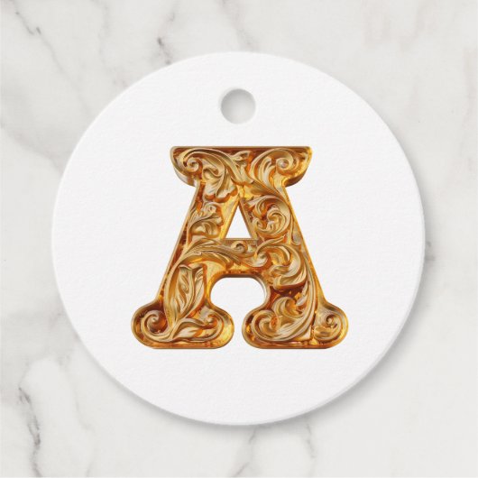 Amber Monogram A Ornament - Anpassbare Gestaltung Geschenkanhänger (Vorderseite)