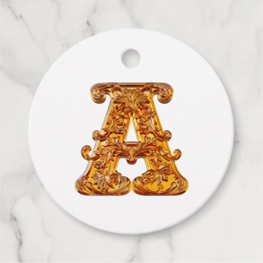 Amber Monogram A Ornament - Anpassbare Gestaltung Geschenkanhänger (Vorderseite)