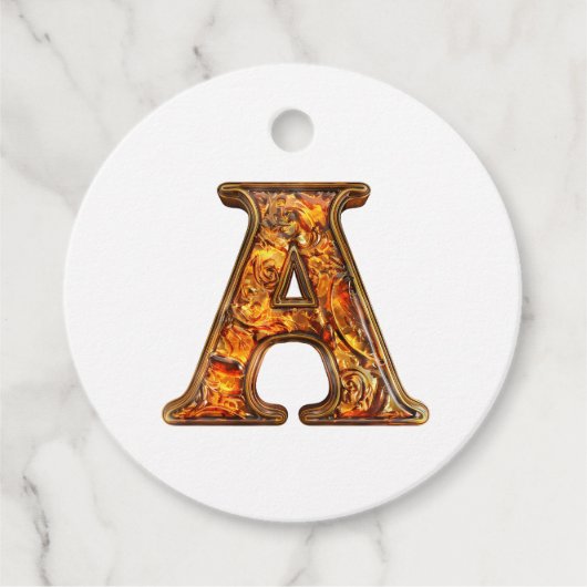 Amber Monogram A Ornament - Anpassbare Gestaltung Geschenkanhänger (Vorderseite)