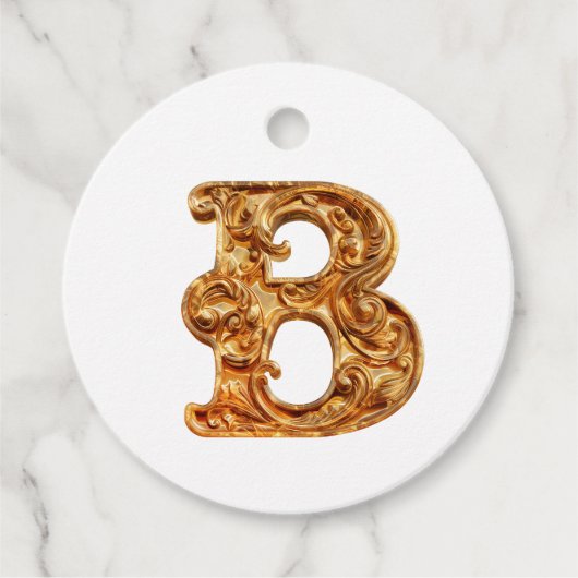 Amber Monogram B Ornament - Anpassbare Gestaltung Geschenkanhänger (Vorderseite)