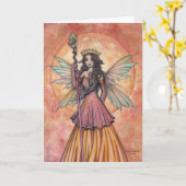 Amber Moon Fantasy Fairy Art von Molly Harrison Karte (Gelbe Blume)