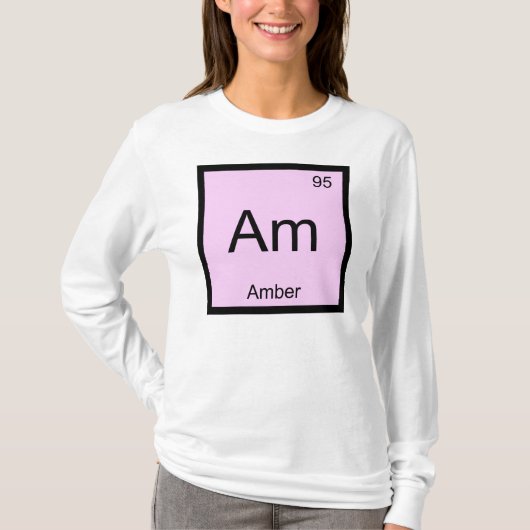 Amber Name Chemistry Element Periodische Tabelle T-Shirt (Vorderseite)