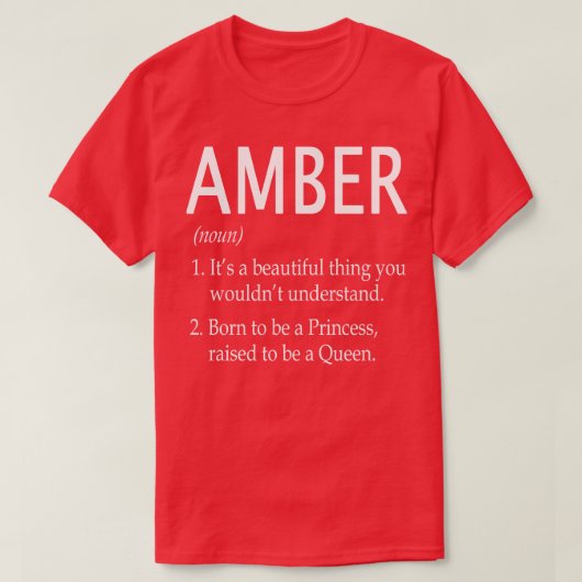 Amber Name Gift T-Shirt (Design vorne)