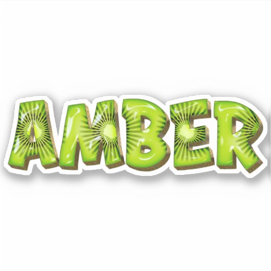 Amber Name Kiwi Design Aufkleber Sticker (Vorderseite)
