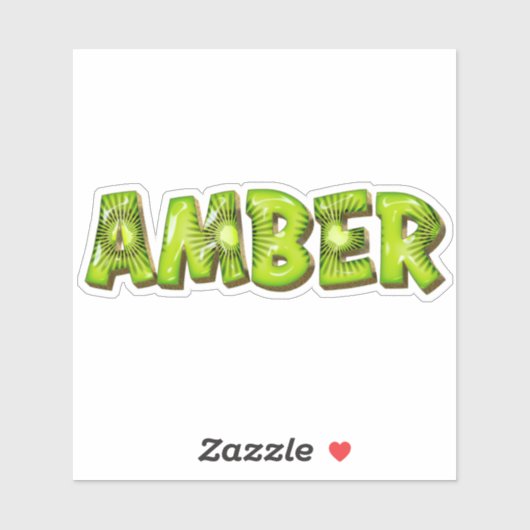 Amber Name Kiwi Design Aufkleber Sticker (Blatt)