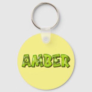 Amber Name Kiwi Design Schlüsselanhänger