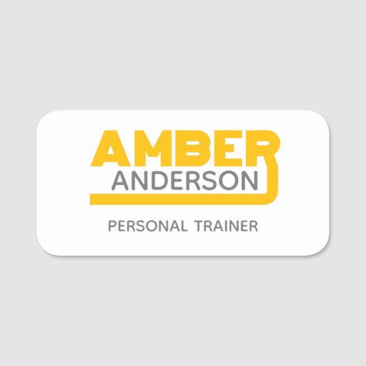 Amber Name Tag Namensschild (Vorderseite)