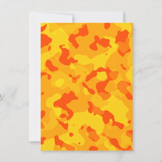 Amber Orange Camouflage; Camouflage Einladung (Rückseite)