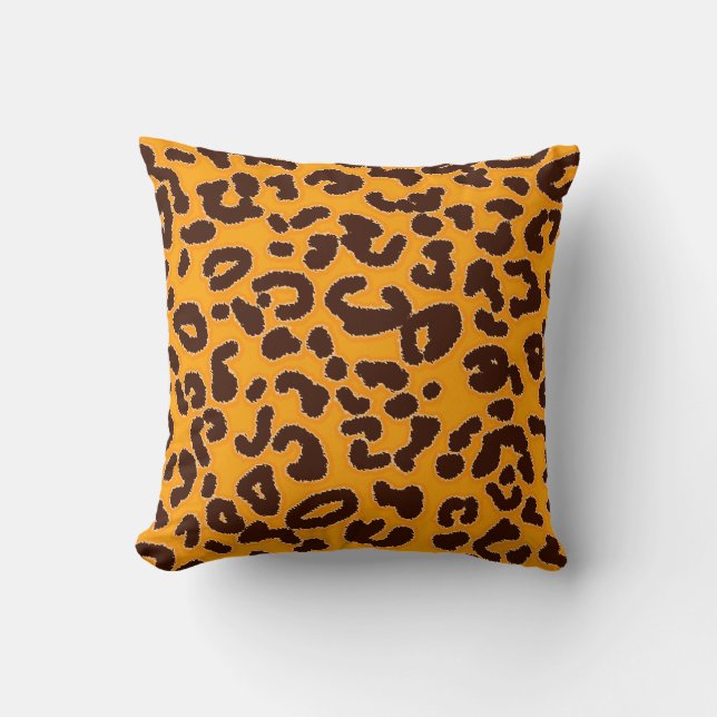 Amber Orange Leopard "Animal Print" Kissen (Vorderseite)