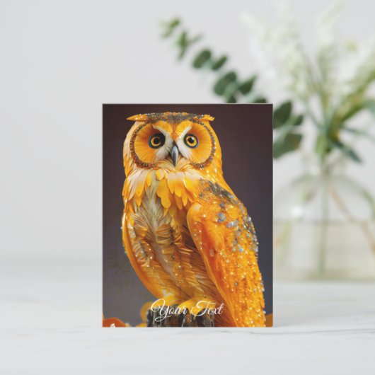 Amber Owl. Postkarte (Stehend Vorderseite)