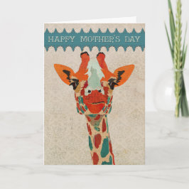 Amber Peeking Giraffe Muttertagskarte II Karte