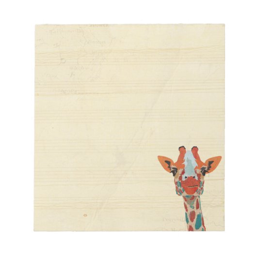 Amber Peeking Giraffe Notepad Notizblock (Vorderseite)