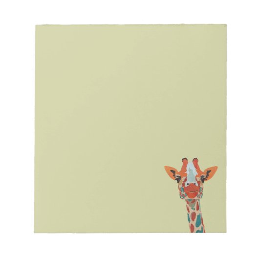 Amber Peeking Giraffe Notepad Notizblock (Vorderseite)