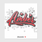 Amber red Heart Graffiti Aufkleber Sticker (Blatt)