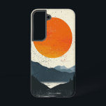 Amber Ridge Silhouette Telefoncase Samsung Galaxy Hülle<br><div class="desc">Eine scharfe Silhouette von Wüstenfelgen leuchtet gegen eine strahlende,  bernsteinfarbene Sonne und schafft so ein kühnes und faszinierendes Sonnenuntergangsdesign.</div>