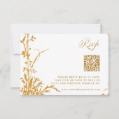 Amber Romantic Botanical Arch Garden Fall Wedding RSVP Karte (Vorderseite)