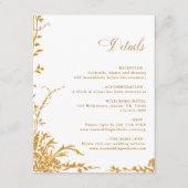 Amber Romantic Botanical Garden Wedding Details Begleitkarte (Vorderseite)