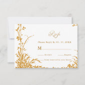 Amber Romantic Botanical Garden Wedding RSVP Karte (Vorderseite)