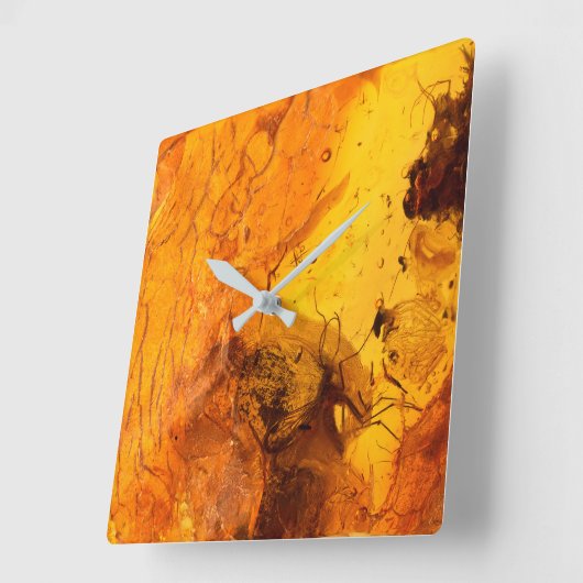 Amber stone texture background quadratische wanduhr (Winkel)