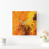 Amber stone texture background quadratische wanduhr (Zuhause)