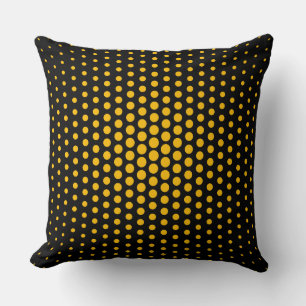 Amber Techno Dots Modern Black Kissen