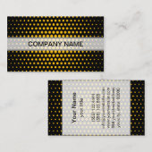 Amber Techno Dots Modern Black Visitenkarte (Vorne/Hinten)