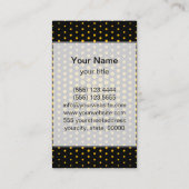 Amber Techno Dots Modern Black Visitenkarte (Rückseite)